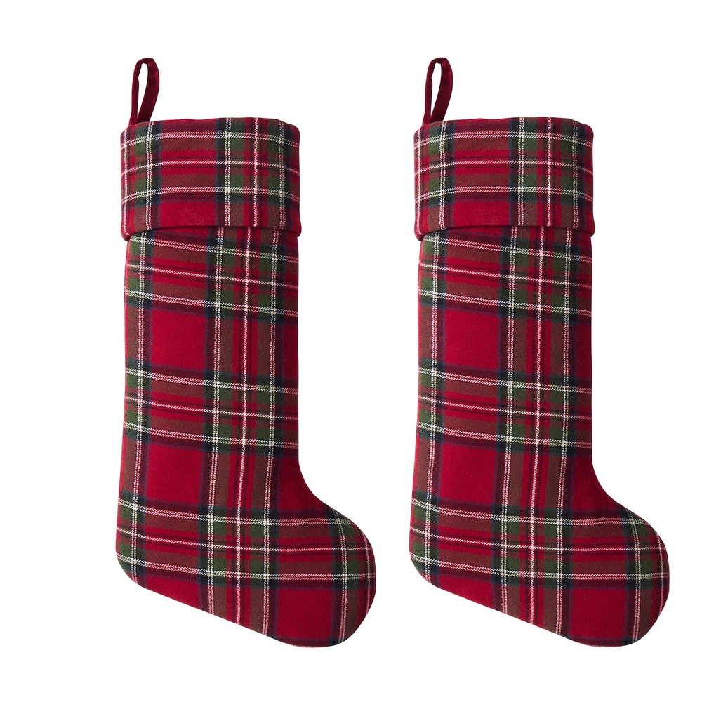 My Texas House Angie Red Plaid Christmas Stockings, 20x10, 2 Count - 2026